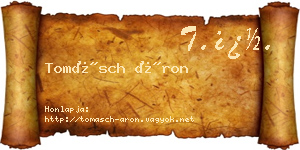 Tomásch Áron névjegykártya